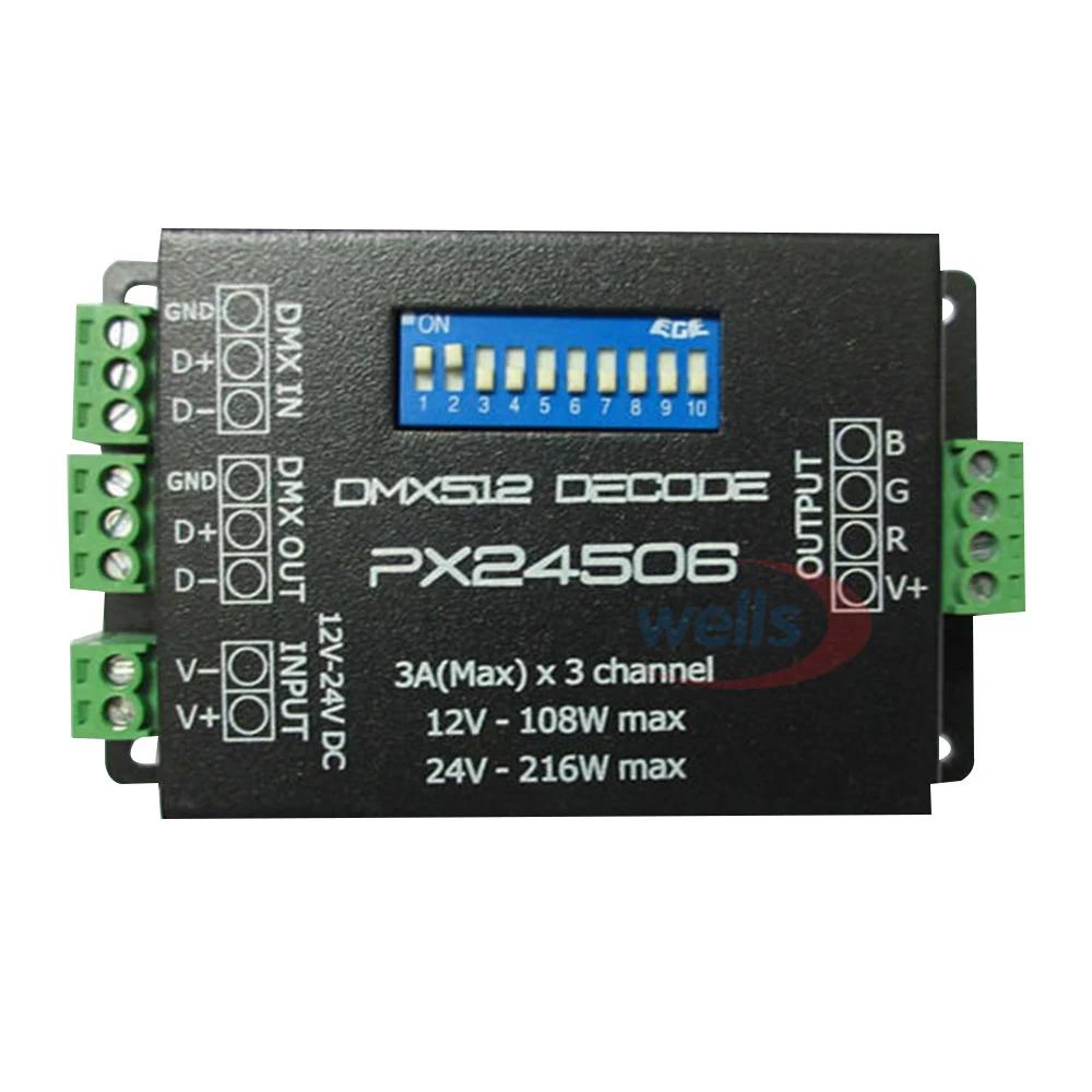 RGB LED Ʈ  Ʈѷ, PX24506 DMX 512 ڴ ̹, 9A DMX 512 , 12V 24V LED DMX512